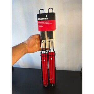 Chefmate Kabob Baskets 2 Pack New on Card Grilling Skewer Cages
